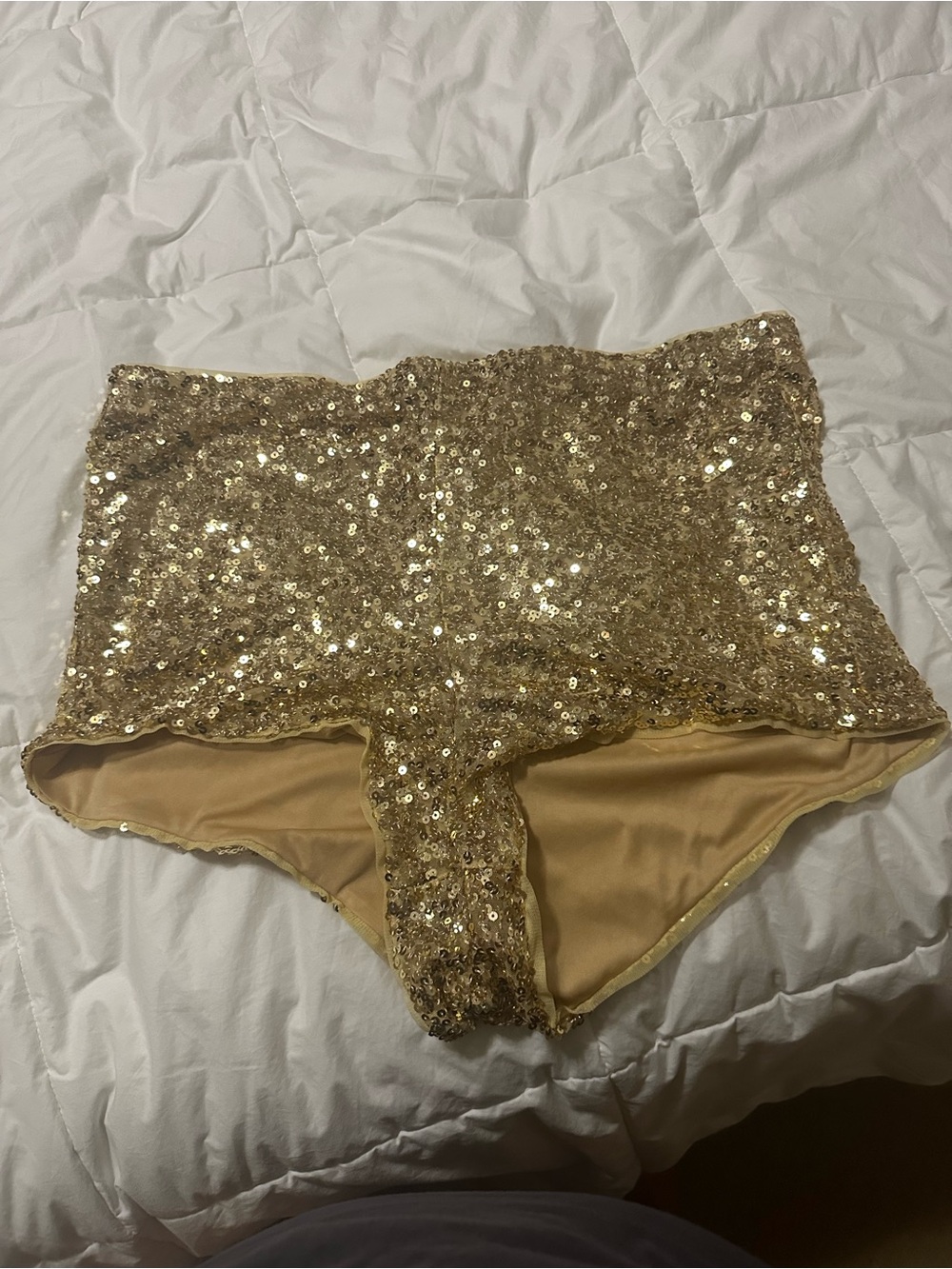 Eloquii Gold Sequin High-Waist shorts